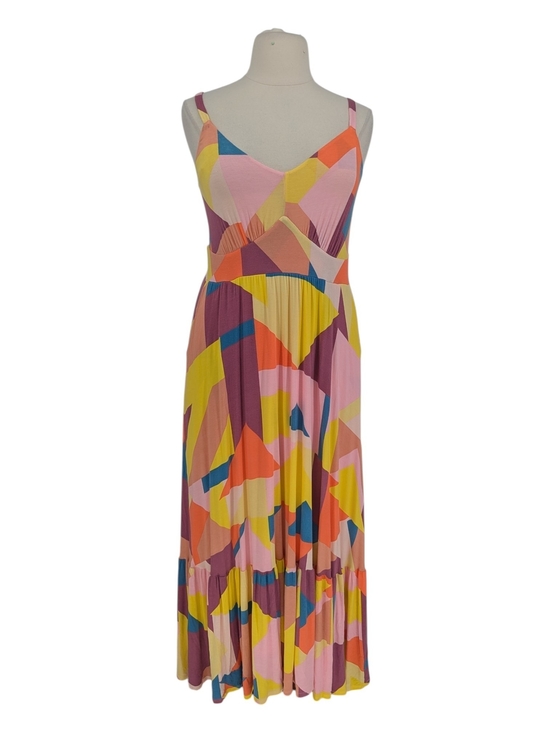 torrid Dresses & Skirts - 11649 Torrid Geometric Print Jersey Knit Maxi Dress Yellow Pink size 1X retro